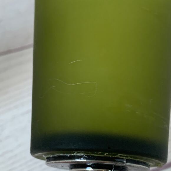 Green Frosted Glass Votive Candle Holders Set of 2 Square Metal Base 4 3/8" - Picture 11 of 16